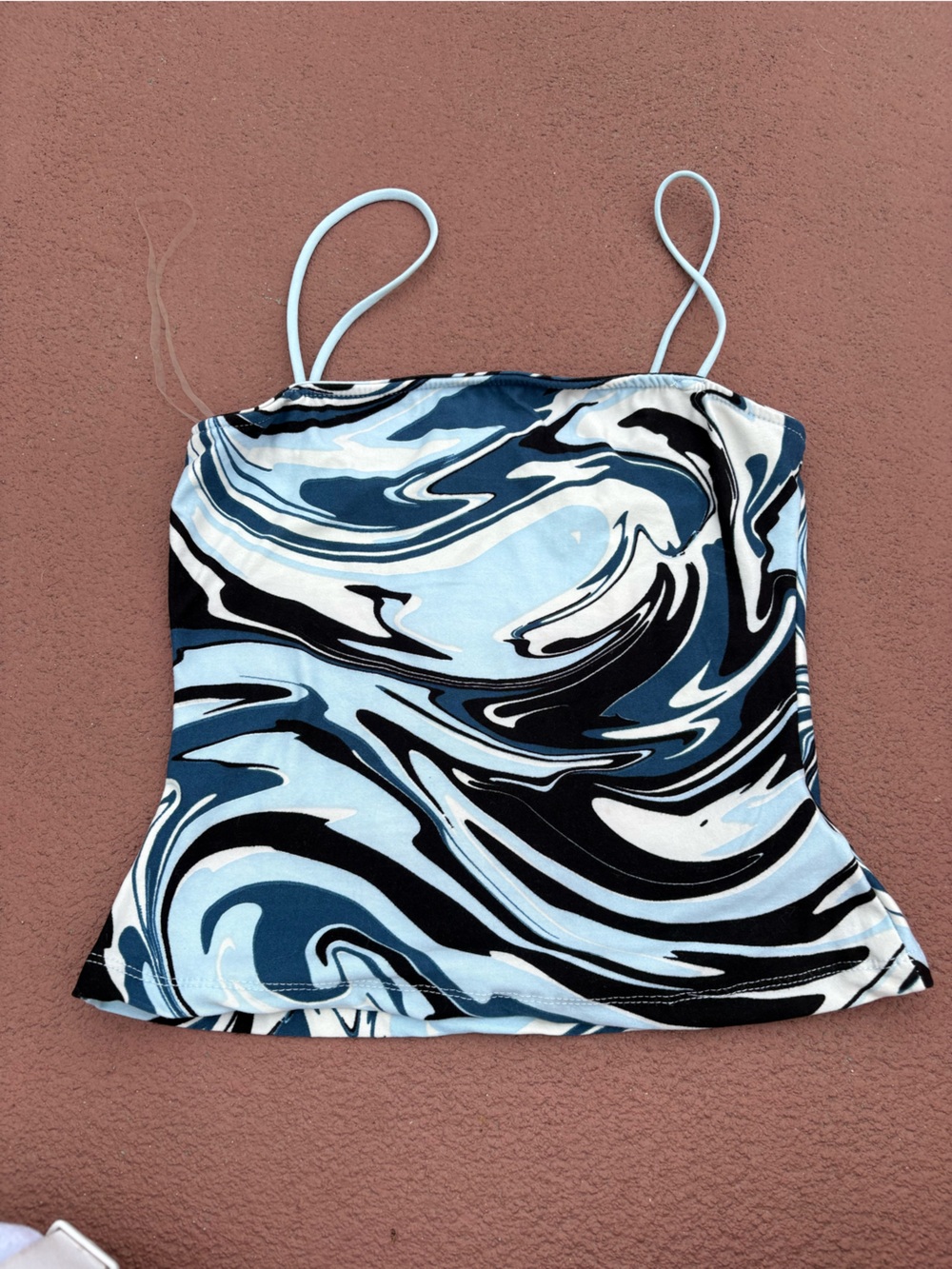 J for Justify Blue Black White Swirl Cami Top
